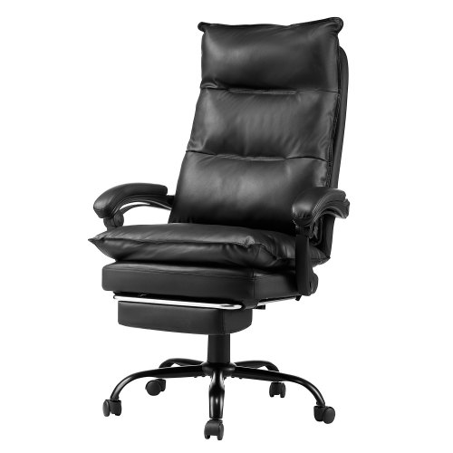 

VEVOR Executive Office Chair High Back Chair with Footrest Lumbar Pillow Black