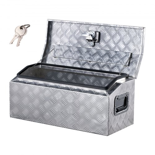 

VEVOR 30"x13"x13" Heavy Duty Aluminum Truck Bed Tool Box for Pickup RV Silver