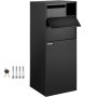 VEVOR Mail Package Drop Box, 19" x 19" x 48" Package Parcel Box with Locking Letterbox, Parcel Drop Box, Delivery Box w/Anchoring Fittings, Secure Steel Mailbox for Curbside, Porch, Outside & Home
