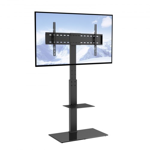 

VEVOR TV Stand Mount, Swivel Tall TV Stand for 32 to 85 inch TVs, Height Adjustable Portable Floor TV Stand with Tempered Glass Base for Bedroom, Living Room