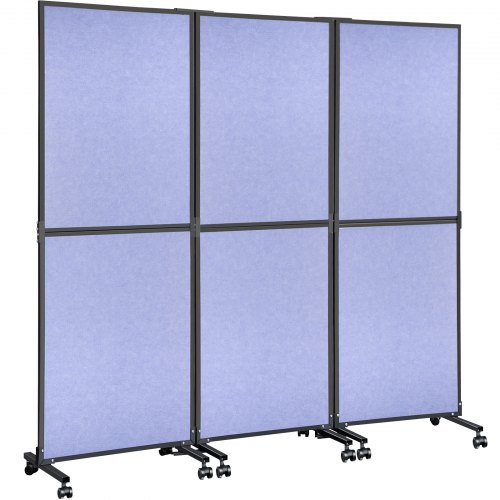 Vevor Acoustic Room Divider Office Partition Panel 72"x66" 3 Pack In Steel Blue