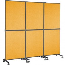 VEVOR Acoustic Room Divider Office Partition Panel 72" x 66" 3 Pack Orange Color
