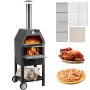 VEVOR Outdoor Pizza Oven 12'' Charcoal Wood Burning Cooker Fire Baking Patio