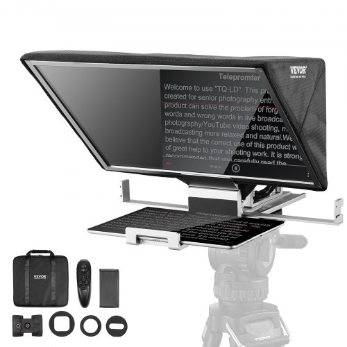 

16'' Floor Type Teleprompter Remote for Webcam Smartphone Live Streaming