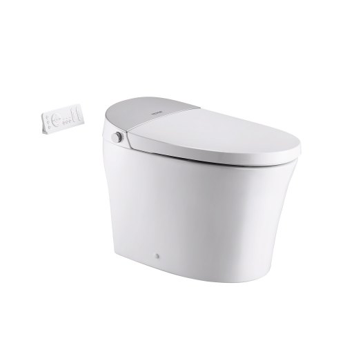 VEVOR Smart Toilet, Air Drying, Elongated Smart Toilet with Heated Seat, Clean Nozzle & Auto Freshening System, Auto Open/Close Toilet with Remote Con