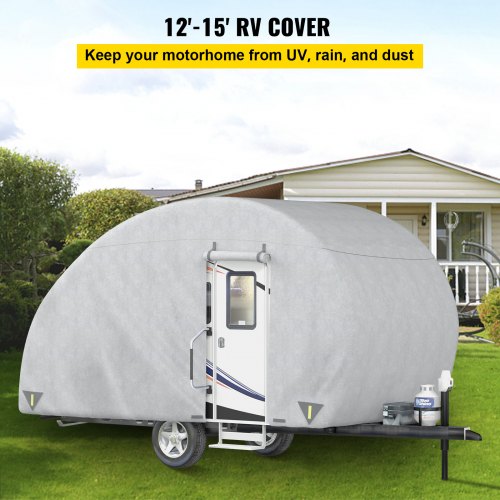 4-Layer R-Pod Teardrop Trailer Storage Cover Outdoor Winter Protection Gray 