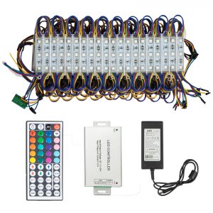 US 50~100FT 5050 SMD 3 LED Module STORE FRONT Window Light Strip Remote+Power 