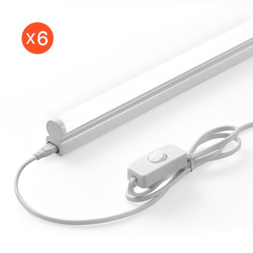 6Pack 4FT LED Shop Light T5 Integrated Single Fixture Linkable LED Tube Light