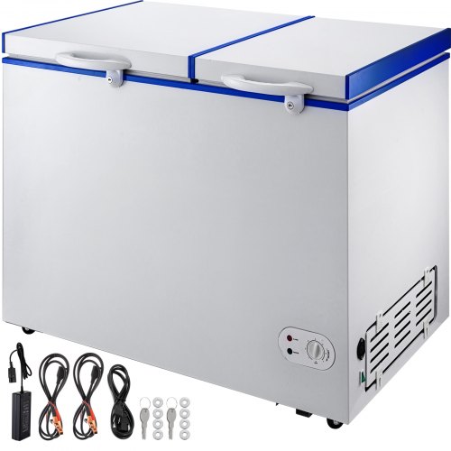 

VEVOR Chest Freezer, 182 Quart Commercial RV Deep Freezer, 6.1 cu.ft. Compact Vehicle Electric Cooler Fridge, 12V/24V DC With Lock for Car Home Camping