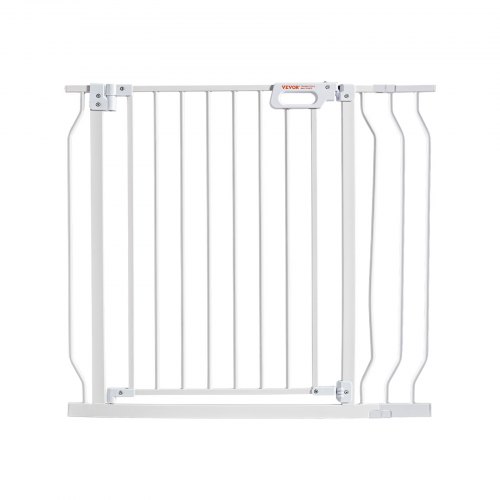 

VEVOR Baby Gate, 749-990 mm Extra Wide, 762 mm High, Dog Gate for Stairs Doorways and House, Easy Step Walk Thru Auto Close Child Gate Pet Security Gate with Pressure Mount Kit & Wall Mount Kit, White