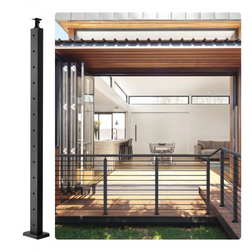 VEVOR Cable Railing Post Level Deck Stair Post 106.7 x 2.5 x 5 cm Cable Handrail