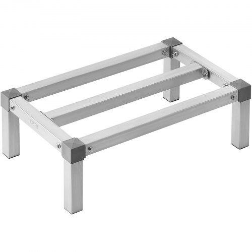 VEVOR Aluminum Dunnage Rack, 24” x 14” Commercial Food Floor Rack, 8” Off the Floor, 1000 lbs Capacity Adjustable Aluminum Storage Rack, for Storage i