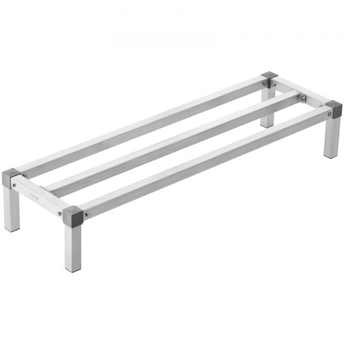 VEVOR Aluminum Dunnage Rack, 48” x 14” Commercial Food Floor Rack, 8” Off the Floor, 1000 lbs Capacity All-Welded Aluminum Storage Rack, for Storage i