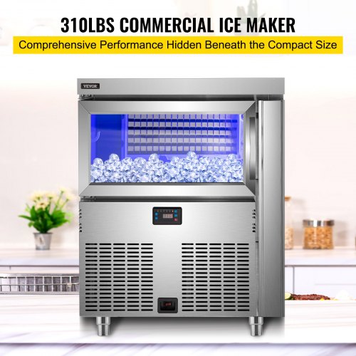 Commercial Machine Built-in Restaurant Bar Stainless Steel  62kg Ice Cube Maker 