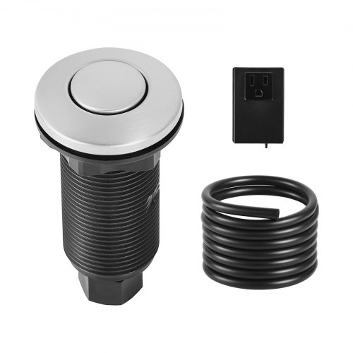VEVOR Garbage Disposal Air Switch Kit, 3.5" Long Sink Top Air Switch for Food Waste Disposal, Brushed Silver Stainless Steel ON/OFF Air Push Button for Granite, Marble, and Quartz Countertops LJCLQKQKGTJ3FKX2Q001V1