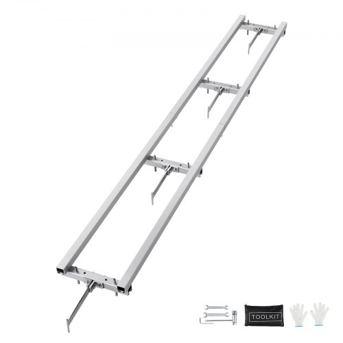VEVOR Rail Mill Guide System 2.74 m Chainsaw Milling Rail Guide 4 Crossbar Kits