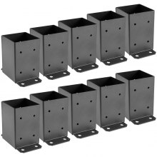 4 X 4 Post Base Post Anchor 10pcs Strong-tie Concealed Black Powder Coated Steel