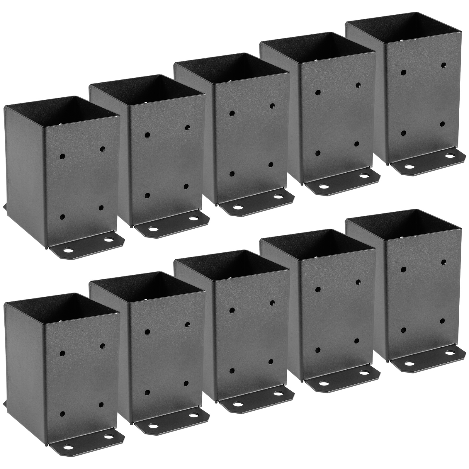 Vevor 4 X 4 Post Base Post Anchor 10pcs Black Steel With Bolts + Screws + Wrench от Vevor Many GEOs