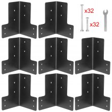 Deck Post Base 3.6 x 3.6 inch Post Bracket 2.5 lbs VEVOR 4 x 4 Post Base 3 PCs Fence Post Anchor Black Powder-Coated Deck Post Base with Thick Steel for Deck Supports Porch Railing Post Holders