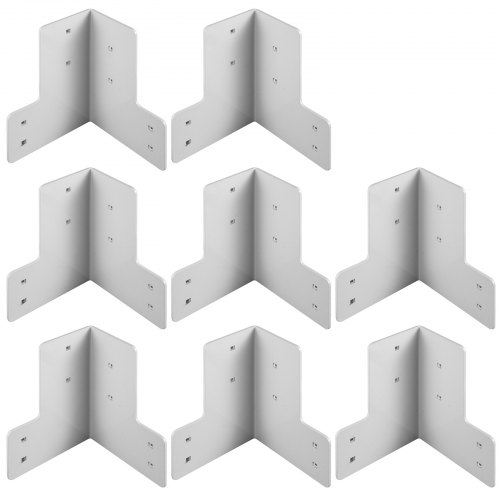 Vevor Workbench Corner Bracket 8pcs White Angled Sturdy Steel Kit Fixing Support