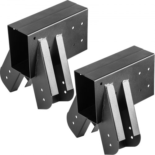 VEVOR Swing Set Bracket 9.84" Swing Bracket A-Frame Construction Swing Set Hardware Iron Material with Black Powder Coated DIY Swing Set End Bracket Swing Set Kit for 2(4x4) Legs & 1(4x6) beam-2PCS