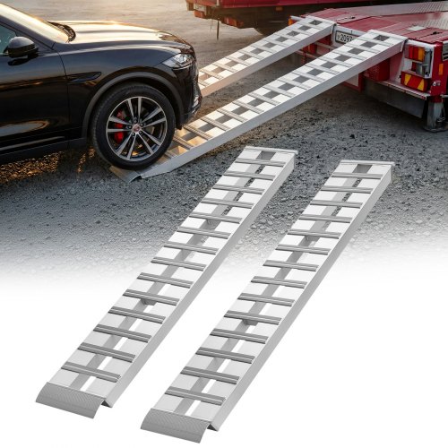 

VEVOR Aluminum Trailer Ramps, 2PCS 96 x 15 in, Heavy-Duty Truck Ramp Set, 10000LBS Combined Capacity ATV Loading Ramps for Pickup Trucks, Motorcycles, Lawn Mowers, Cars, Farm Tractors, Carts