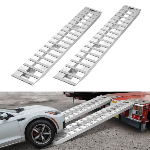 

VEVOR Loading Ramps, 2 Pcs 108 x 15 in, Durable Aluminum and Heavy-Duty Trailer Ramp Set with Anti-Slip Plates, 10000 Lbs Combined Capacity, for Carts, Farm Tractors, ATVs, Lawn Mowers, Motorcycles