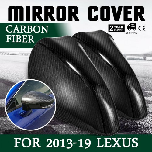FOR 2013-17 LEXUS GS350 GS450H GSF ADD-ON CARBON FIBER SIDE MIRROR COVER CAPS