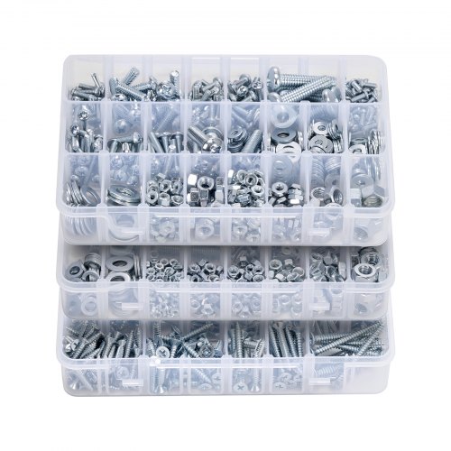 

VEVOR 2250 Pcs Bolts Nuts Assortment Kit Metric Imperial Alloy Steel M3 M4 M5