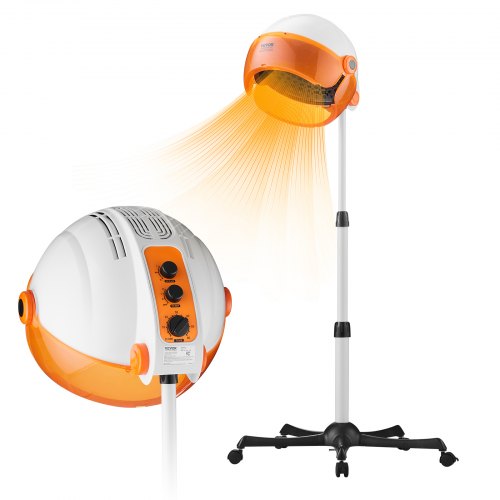 

VEVOR Professional Hooded Dryer, 1875W High-Power Bonnet Hair Dryer, Sit Under Hair Dryer with Timer, 3 Temp Settings & Wind Speed, Floor Standing Rolling Base with Wheels for Beauty Salon Home Spa