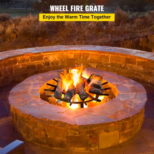 Wheel Fire Grate Fire Pit Log Grate 28-Inch Fire Pit Grate Round Fire Pit Wheels 