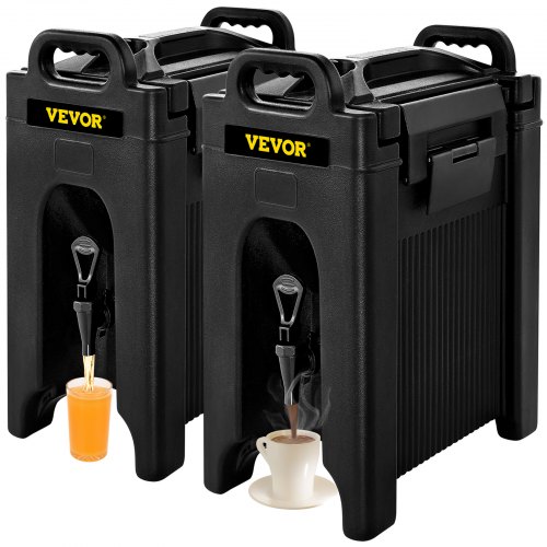 VEVOR 5 Gallon Insulated Beverage Dispenser Hot Cold Drink Dispenser 2 PCS NSF