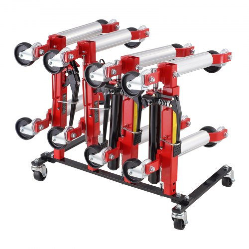 

VEVOR Car Dolly Rack, Storage Rack with 360° Rotatable Wheels, Hydraulic Ratchet Trolley Jack Stand Organizer, Jack Stands Holder Storage Rack, 4-Dolly Capacity, Compatible with Most Dollies