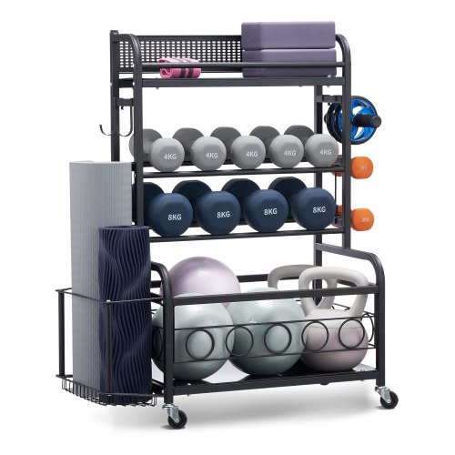 

VEVOR Home Gym Workout Equipment Organizer Yoga Mat Storage Weight Rack Dumbbell