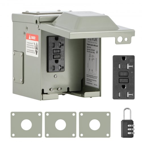 

Outdoor Electrical Outlet Box 20 AMP GFCI Receptacles Power Outlet Box