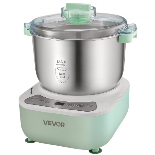 Vevor Dough Mixer 6.9 Quart Electric Dough Maker with Ferment Function, for Pizza, Pasta, and Sourdough, 304 Stainless Steel Bowl, Timer, Face-up Control Panel, Household Dough Kneading Machine