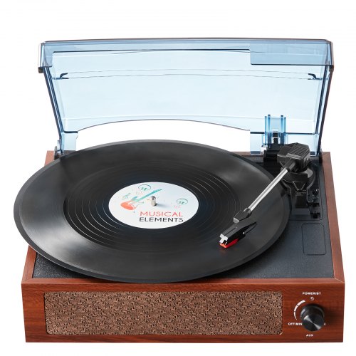 

VEVOR Vinyl Record Player, 3-Speed, Belt Driven Turntable Player with Built-in 5W Stereo Speakers Magnetic Cartridge, Support 33/45/78 RPM Bluetooth Aux in RCA Output, for 7/10 /12 in Vinyl Records