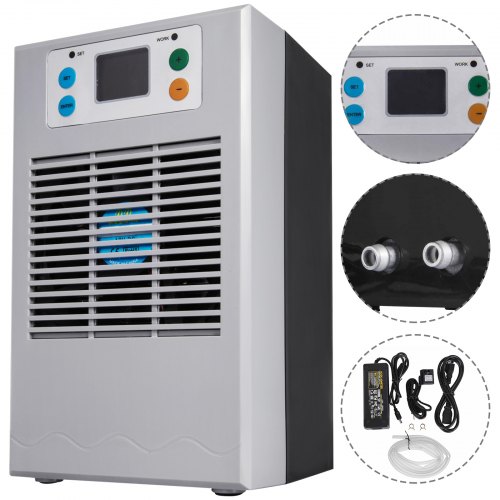 

20L Aquarium Water Chiller Fish Tank Cooling Machine Fan W/ Pump & Hose 110V US Plug