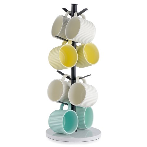 VEVOR Mug Holder Tree with Marble Base, 8 Hooks Coffee Cup Holder for Counter, C