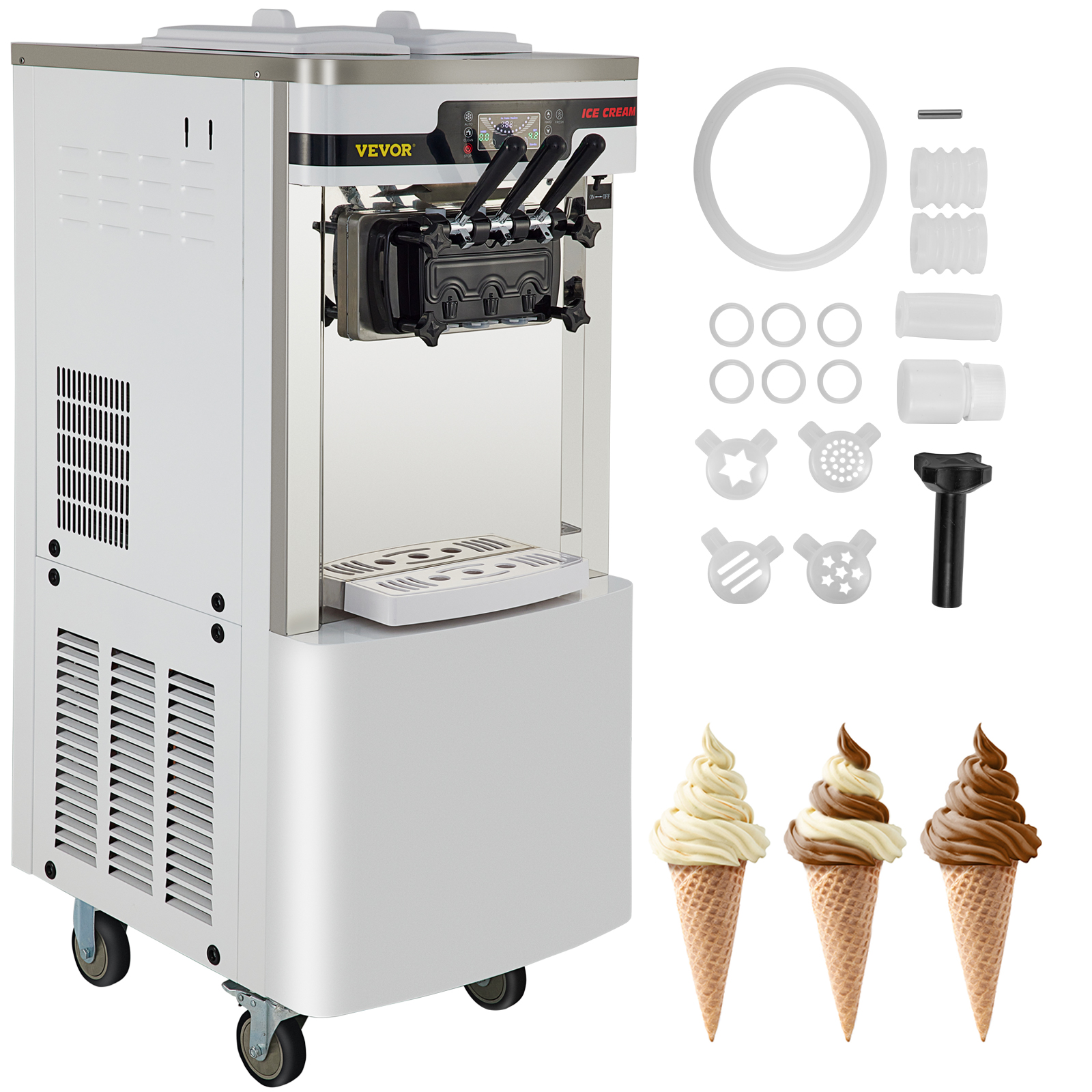 VEVOR Commercial Soft Serve Ice Cream Maker Frozen Yogurt Machine 20