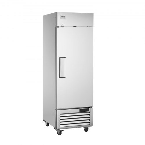 

VEVOR Commercial Refrigerator 19.32 Cu.ft, Reach In 27" W Upright Refrigerator Single Door, Auto-Defrost Stainless Steel Reach-in Refrigerator & 4 Shelves, 33 to 41℉ Temp Control, LED Light, 4 Wheel