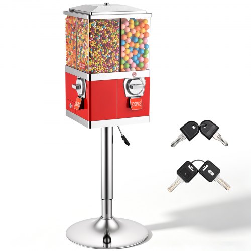 Vevor Candy Vending Machine, Four Compartment Candy Vending Machine With Stand, Gumball & Candies Vendings Machines With Adjustable Height, Vintage Ca-image