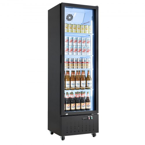 

VEVOR Commercial Merchandiser Refrigerator, 12.7 Cu.Ft / 360 L Glass Door Display Refrigerator, Upright Beverage Cooler Fridge with 4 Adjustable Shelves, Soft LED Light & Casters for Homes Shops Bars