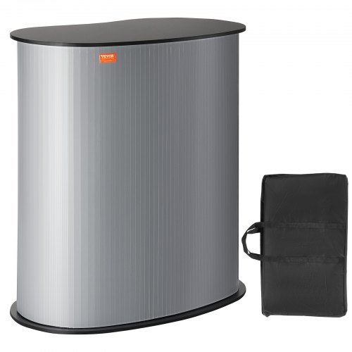 

VEVOR Portable Tradeshow Podium Table, 35.43" x 19.29" x 37.01", Display Exhibition Counter Stand Booth Fair with Wall, Foldable Promotion Retail Bar Table Pop Up Podium Counter with Carrying Bag