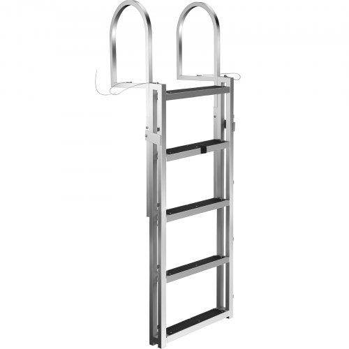 Vevor Aluminum Dock Ladder Boat Ladder 5-step Sliding Ladderfor Dock Adjustable