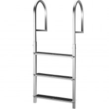 Vevor Aluminum Dock Ladder Boat Ladder 3-step 330lbs Capacity Fixed Dock Ladder