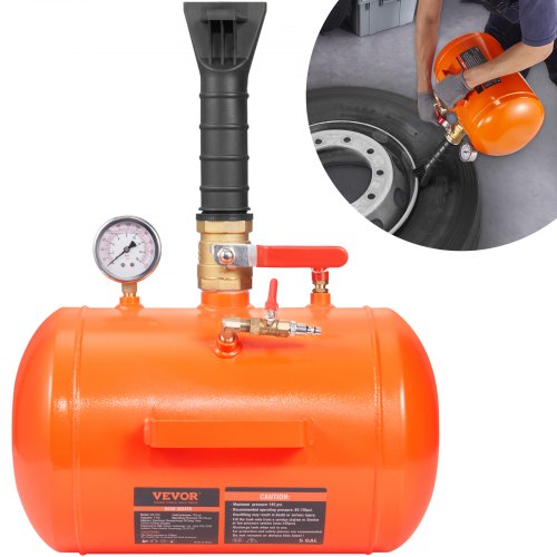 

VEVOR Tire Bead Seater, 5 Gal/19L Air Tire Bead Blaster with Pressure Gauge & Handle, 145 PSI Seating Tool Inflator Tank, 85-116 PSI Operating Pressure for Car Truck ATV