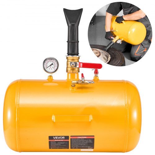 

VEVOR Air Tire Bead Seater, 10 Gal / 37.9 L, Heavy Duty Tire Bead Blaster Tool, 87-116 PSI Operating Pressure, Air Trigger Seating Inflator for ATV, Tractor, Pickup, Truck, Jeep, RV, UTV, Yellow