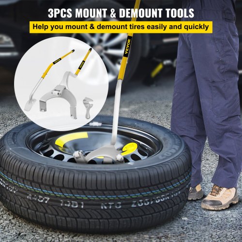 Aluminum Car Wheel Tire Changer Tire Mount Demount Dismount Repair 3Pcs Tools 