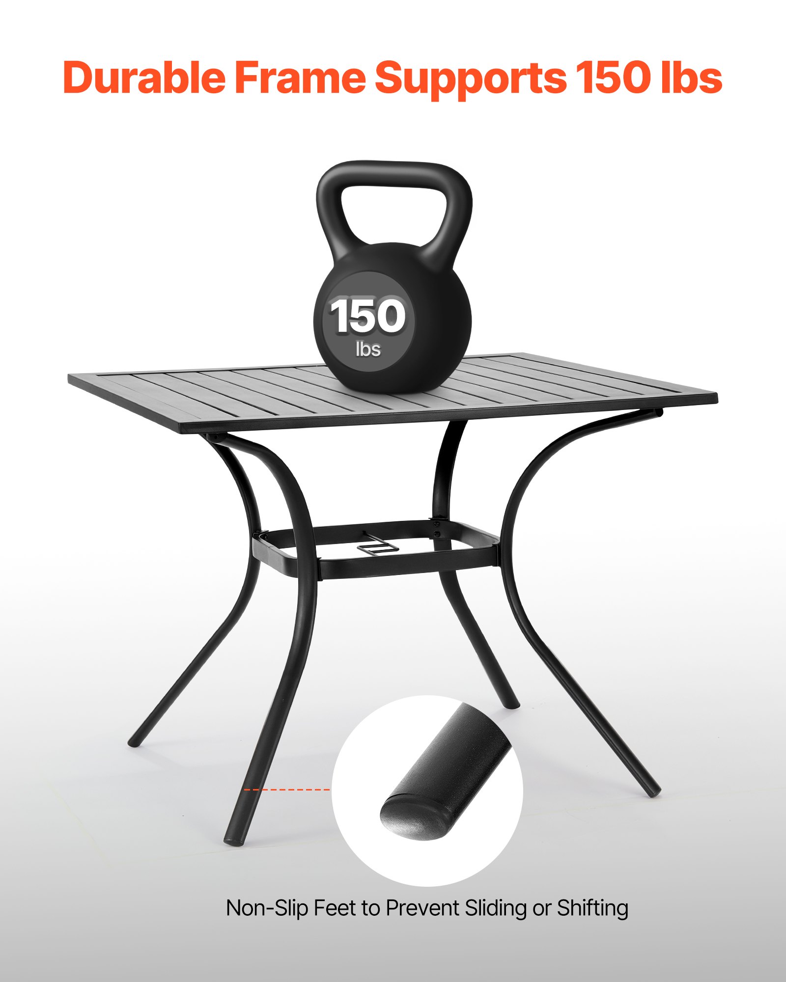 Väliterrassi söögilaud, 68,04 kg, 94 cm, 38 mm